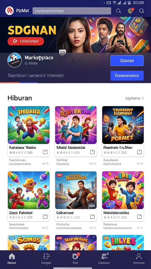 Tampilan awal BUMI303 yang menarik dan penuh warna.