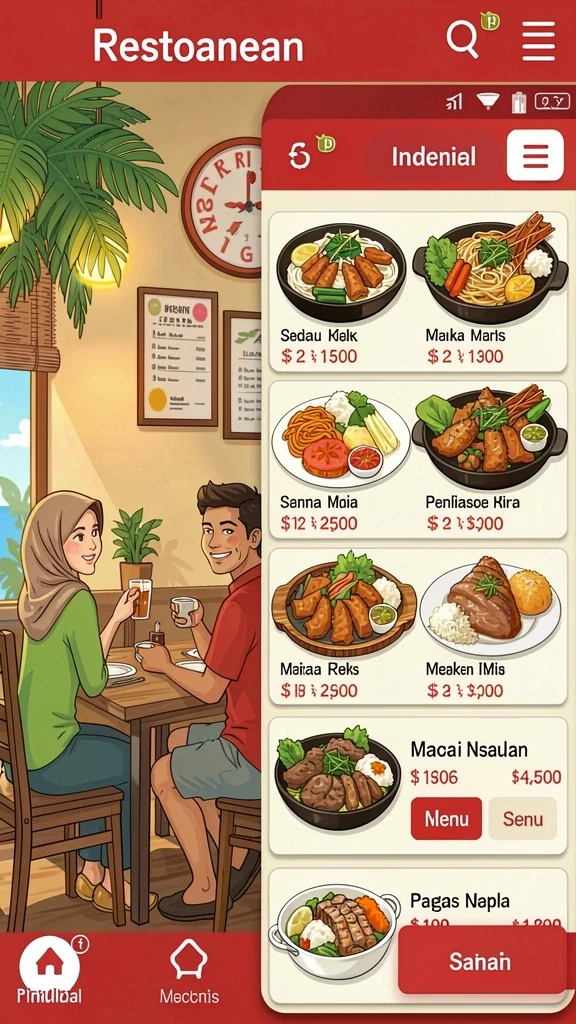 Tampilan antarmuka permainan yang menarik.