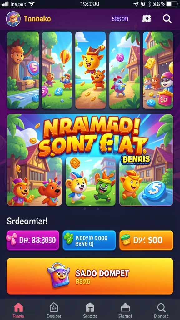 Tampilan level yang menarik dan penuh warna.