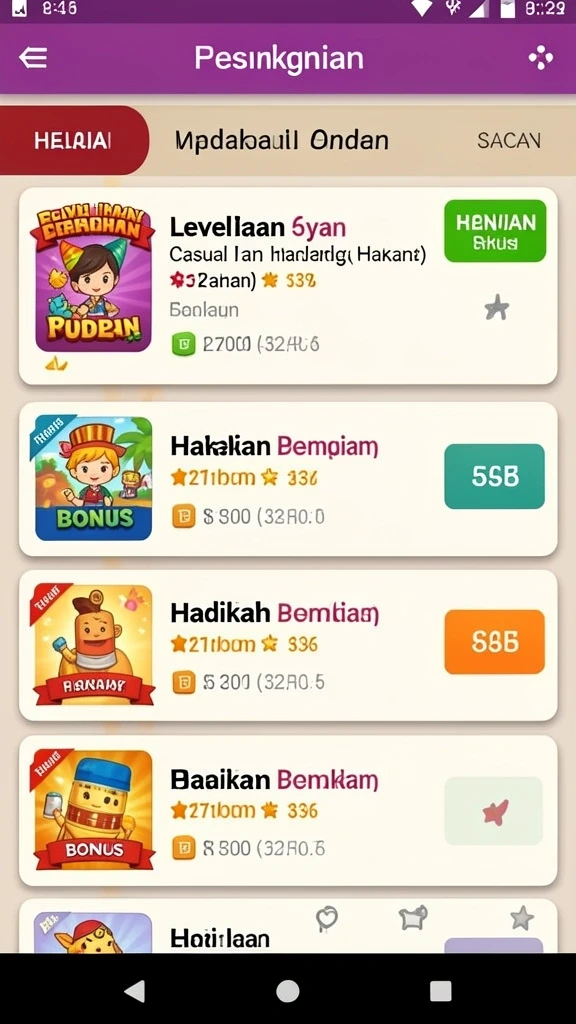 Beragam pilihan mini game untuk dimainkan.