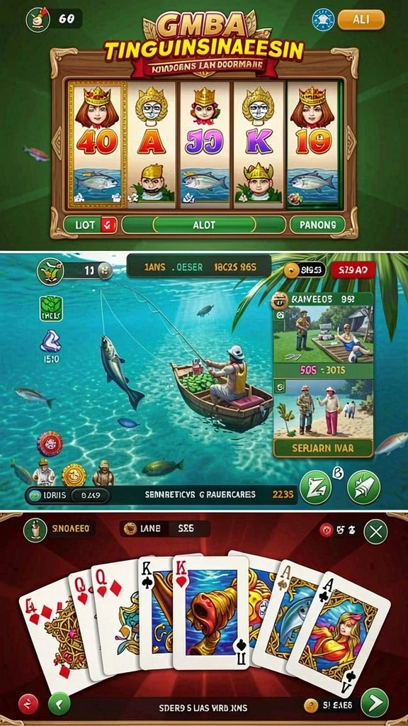 Tampilan utama game dengan berbagai pilihan mode permainan.